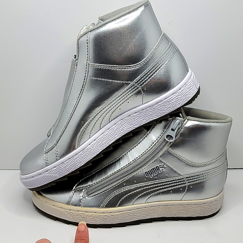 ⚡HP⚡PUMA | basket mid winter boots | silver | Wn's sz. 6 - Picture 6 of 8
